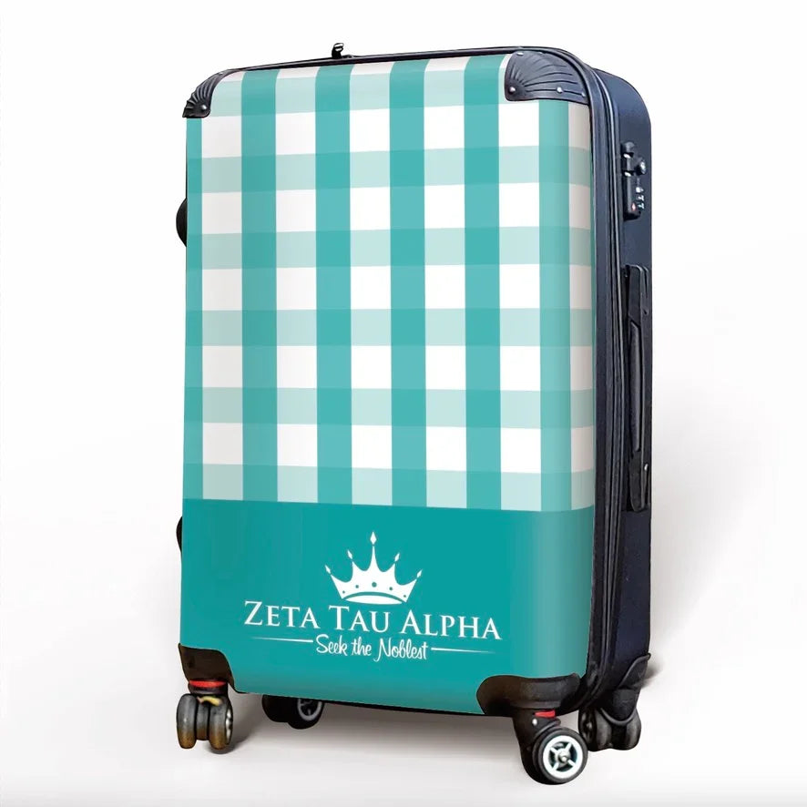 Zeta Tau Alpha Carry-on Luggage - Gingham Suitcases