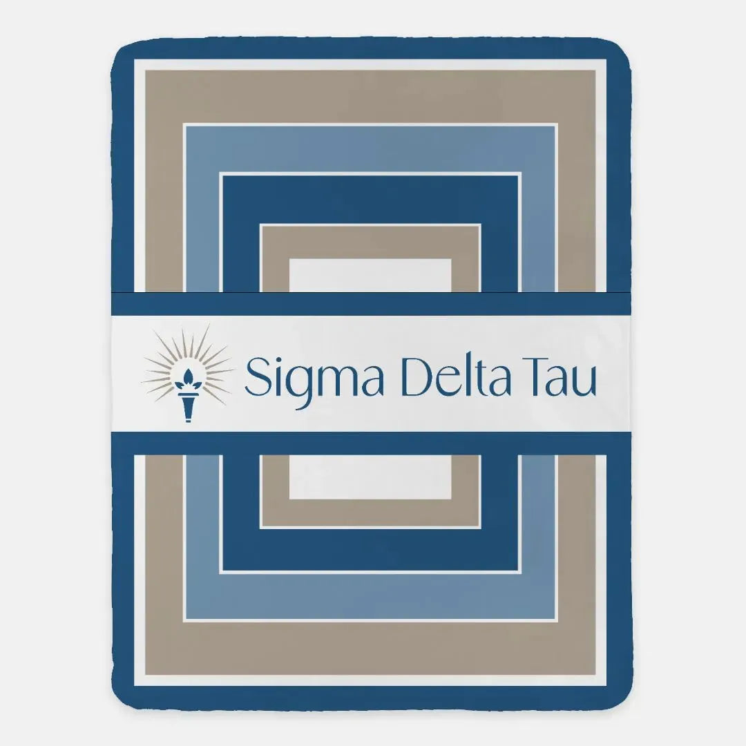 Sigma Delta Tau XL 60x80 Sherpa Throw Blanket - Geo Throw Blankets