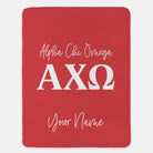 Personalized Alpha Chi Omega XL 60x80 Sherpa Blanket | AXO Gifts & Decor | Campus Greek Fit