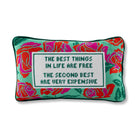 Best Things In Life Needlepoint Pillow | Vintage-inspired Dorm Decor