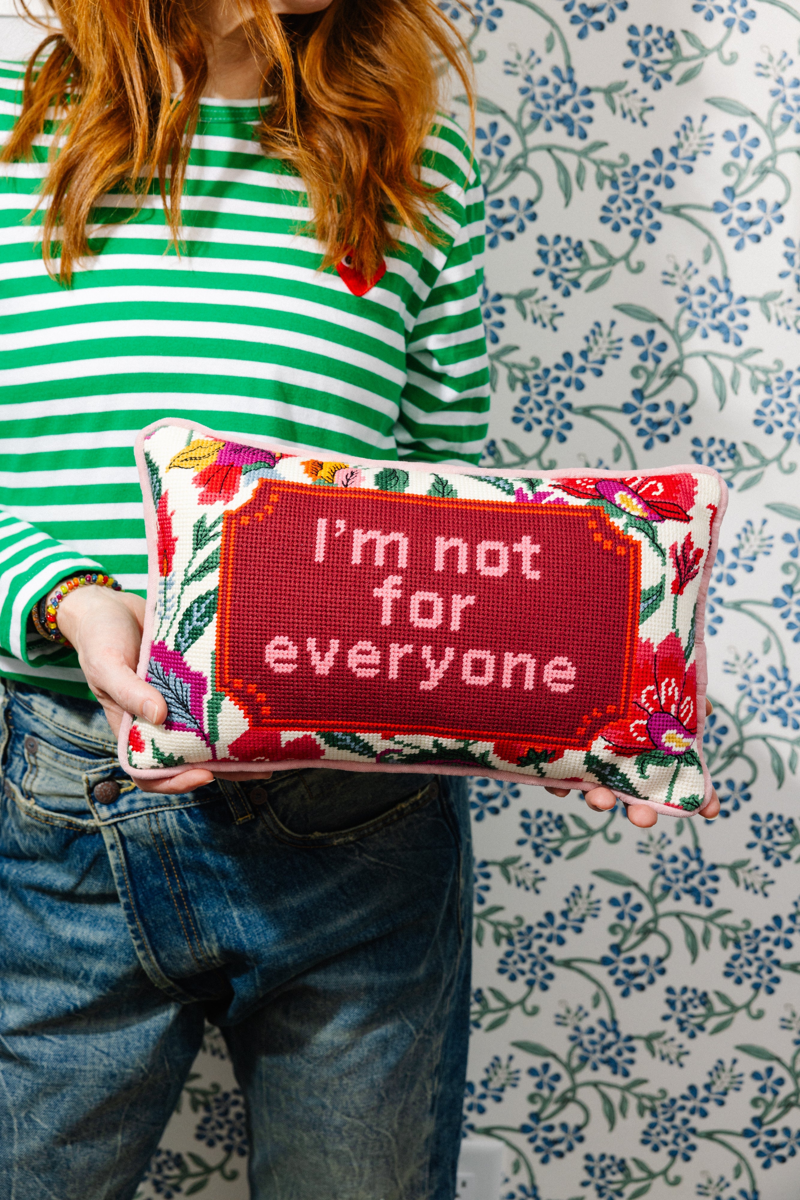 Not For Everyone Needlepoint Pillow | Unique Dorm Decor | Gifts