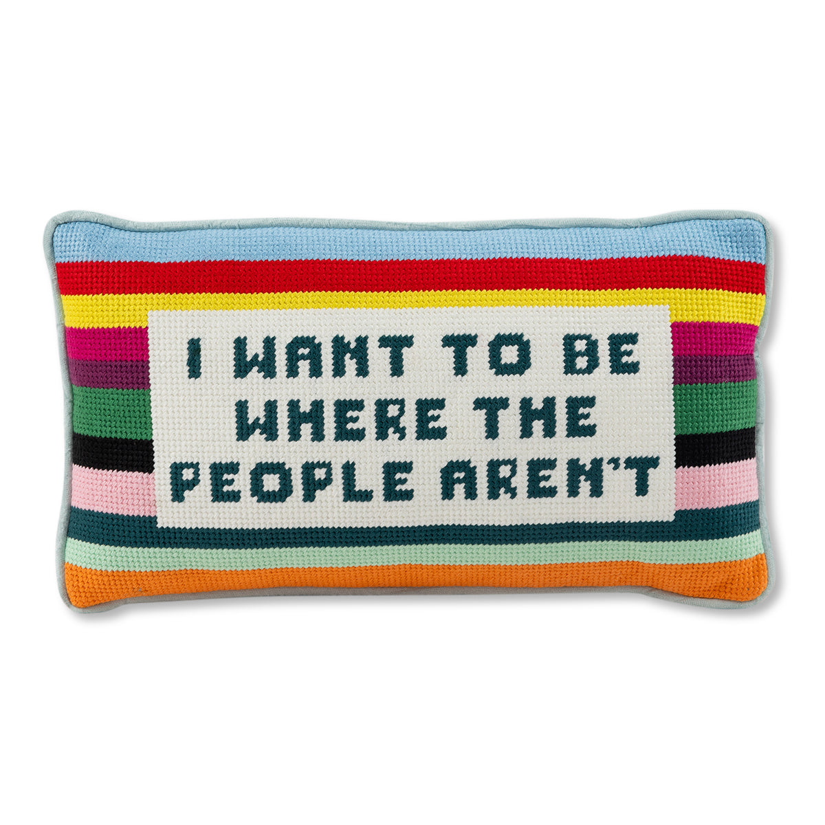 Where the People Aren't Needlepoint Pillow | Dorm Decor | Gifts