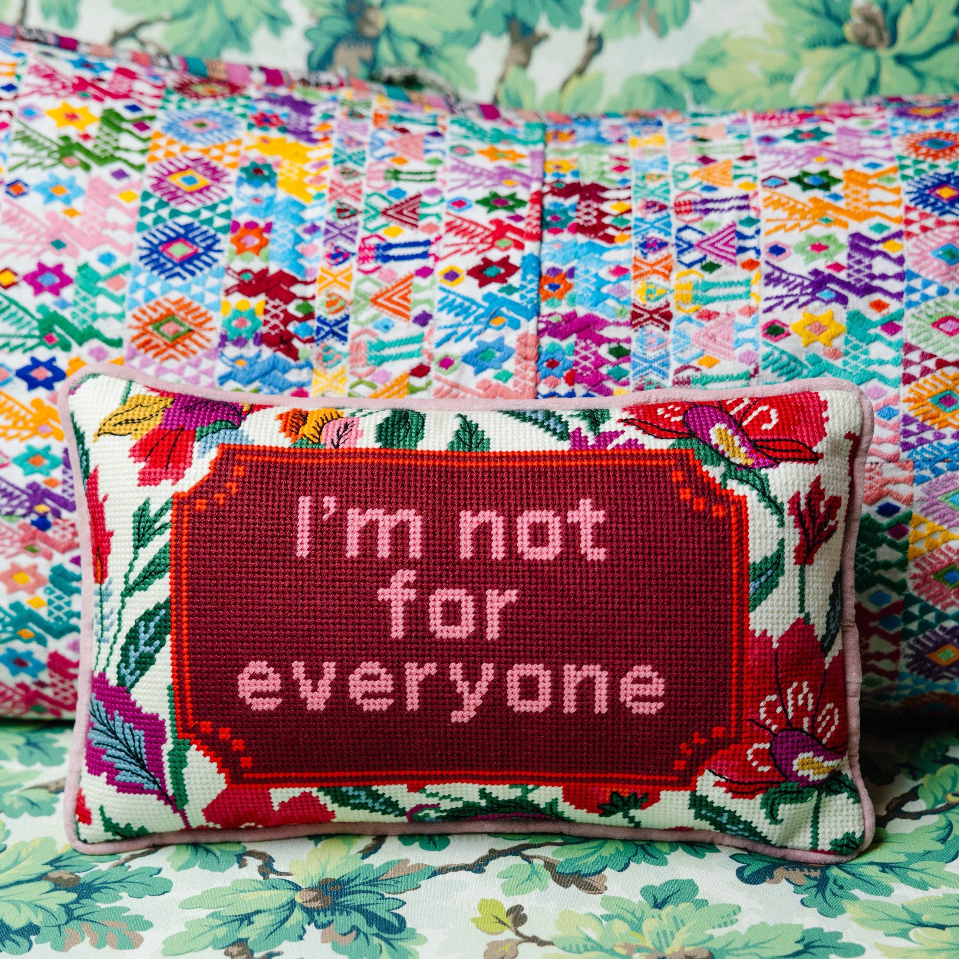 Not For Everyone Needlepoint Pillow | Unique Dorm Decor | Gifts