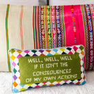 Well Well Well Needlepoint Pillow | Pillow with Sayings | Dorm Decor