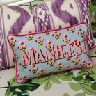 Manifestation Needlepoint Pillow | Cute College Dorm Decor 