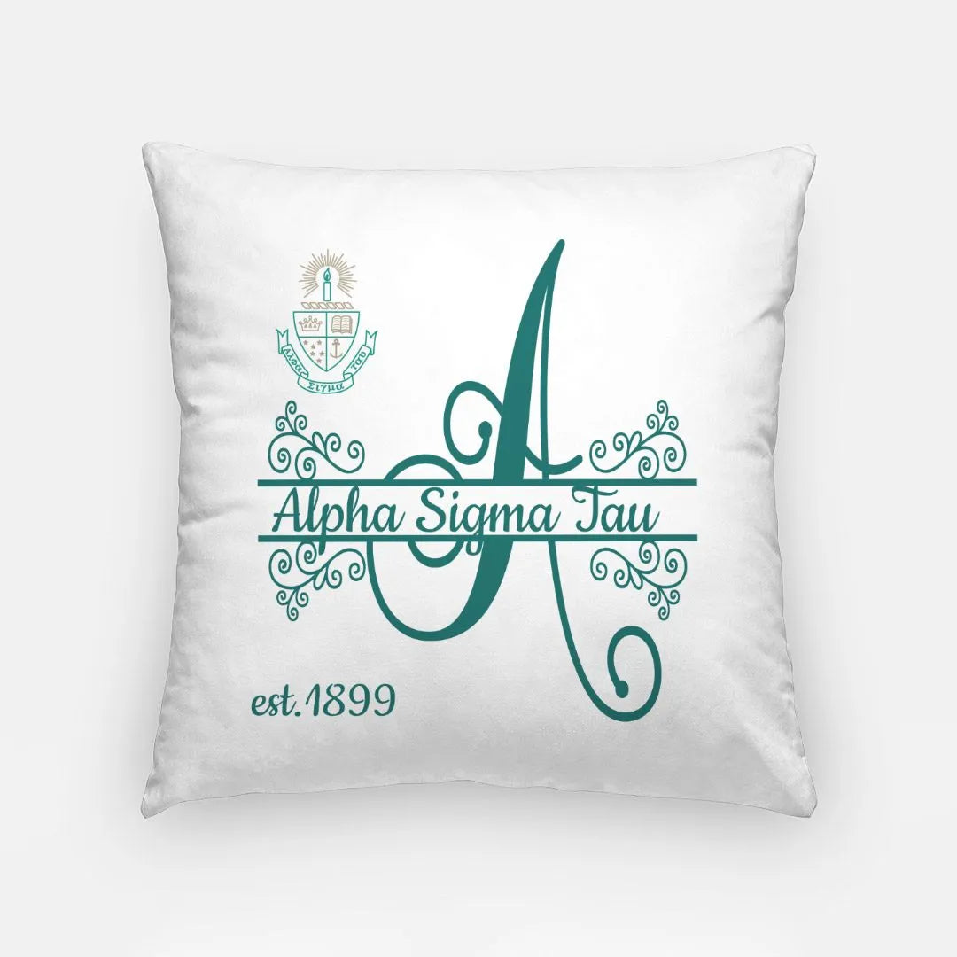 Alpha Sigma Tau Pillow Cover 18" - Monogram | Custom Gifts and Decor 