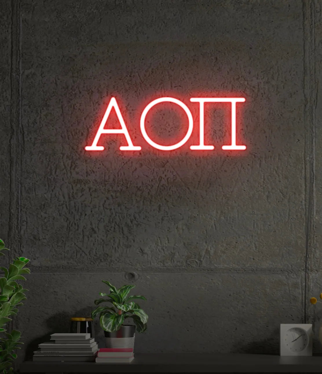 Alpha Omicron Pi Greek Letters LED Neon Light | Dorm Decor Wall Sign