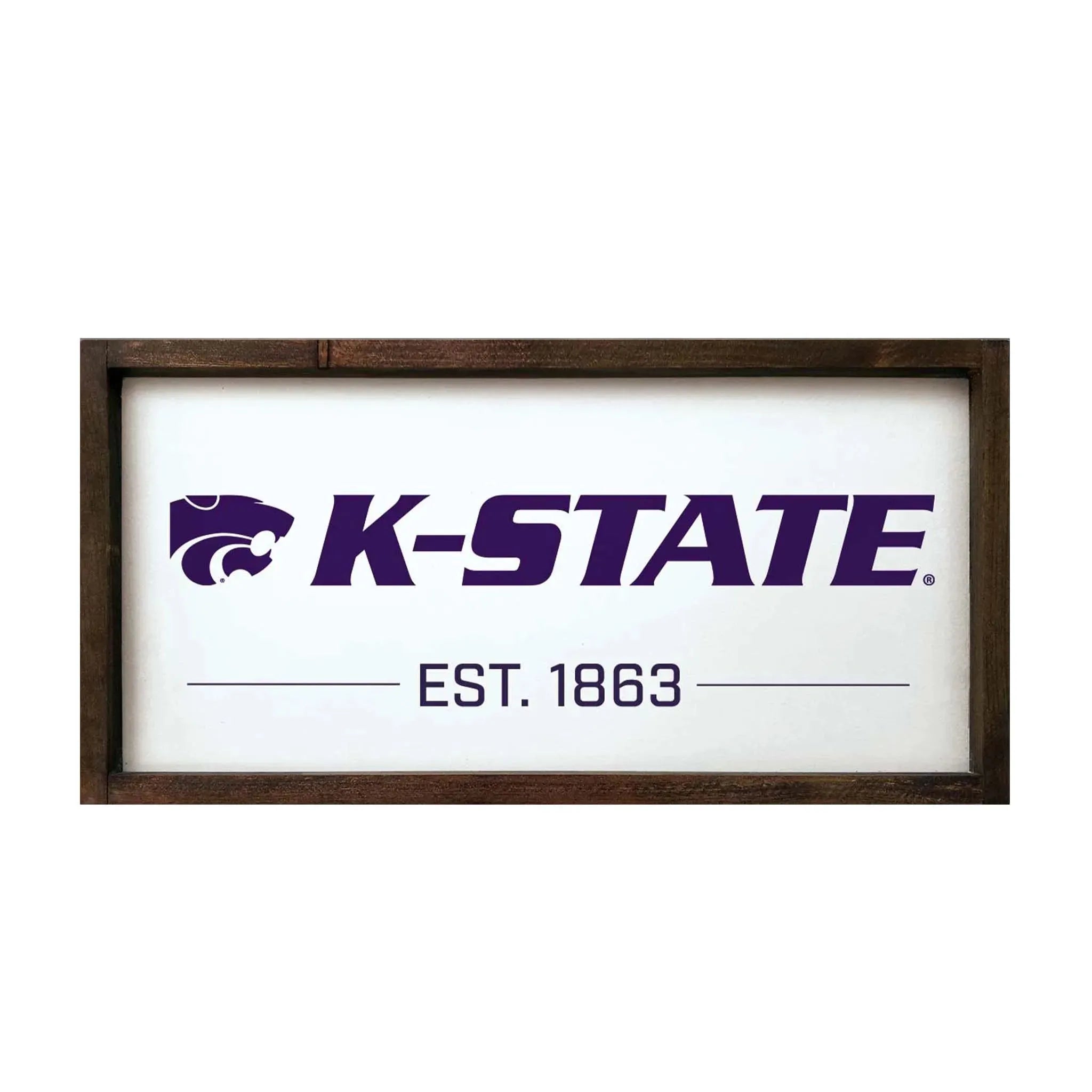 Kansas State University Sign - K-STATE - 12"x24" Walnut Stain Wall Art & Signs