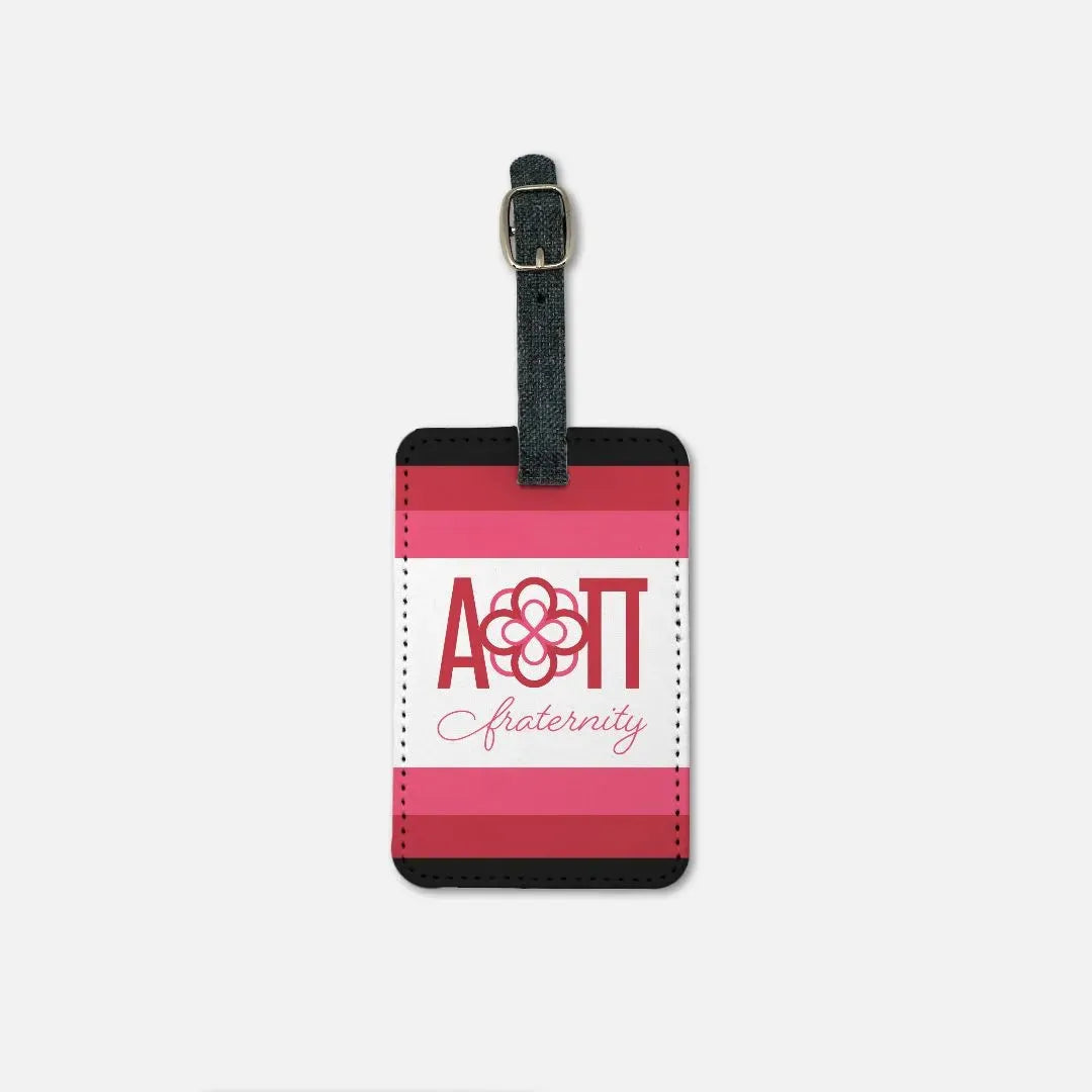 Alpha Omicron Pi (Set of 2) Striped Luggage Tags Luggage Tags