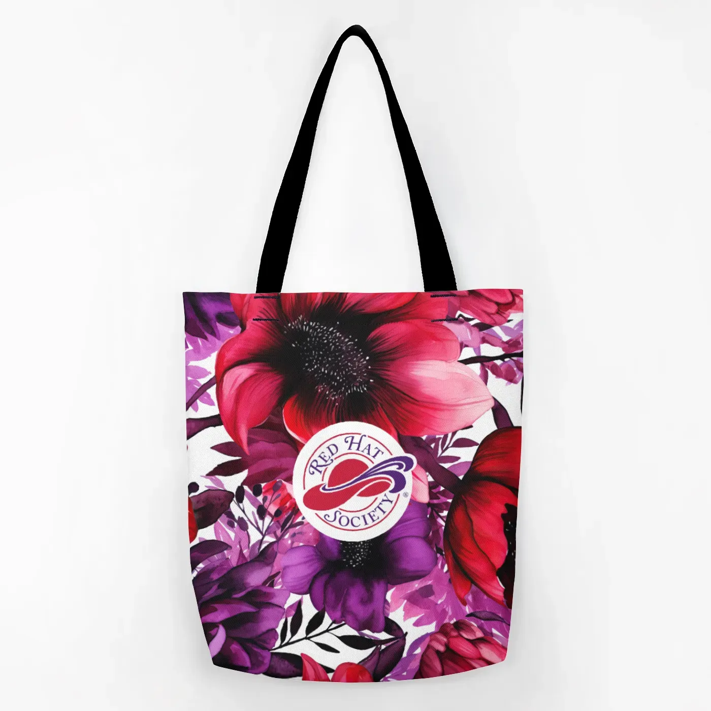 Red Hat Society Floral Tote Tote Bag Tote Bags