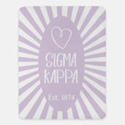 Sigma Kappa Sherpa Blanket - Lavender Starburst 60"x80" | Custom Gifts | Official Merchandise | Festive Fit Home