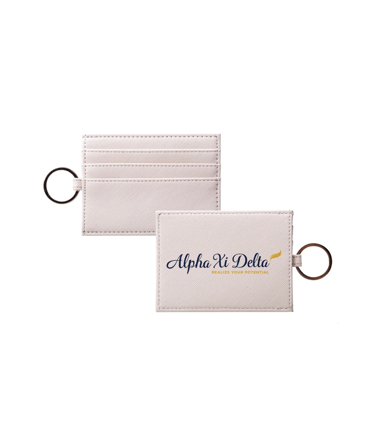 Alpha Xi Delta Vegan Saffiano Leather Cardholder | Travel Wallet Gift