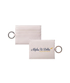 Alpha Xi Delta Vegan Saffiano Leather Cardholder | Travel Wallet Gift