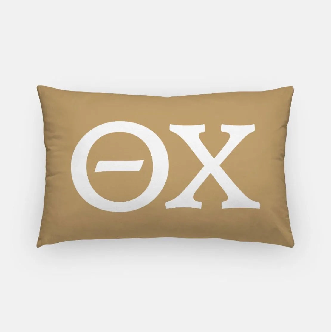 Theta Chi Lumbar Pillow Cover - Greek Letters Gold White Pillow Covers