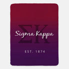 Sigma Kappa Sherpa Blanket - Maroon Gradient 60"x80" | Official Gifts | Custom Merchandise | Festive Fit Home