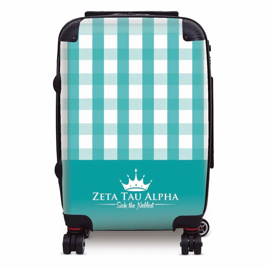 Zeta Tau Alpha Carry-on Luggage - Gingham Suitcases