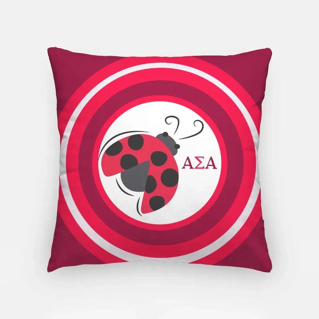 Alpha Sigma Alpha 18" Throw Pillow Cover - "Dot" Bullseye Pillow Covers
