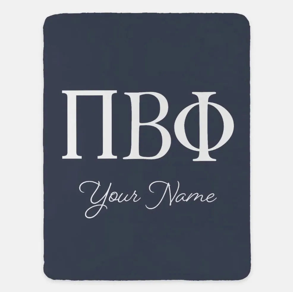Personalized Pi Beta Phi XL 60x80 Sherpa Throw Blanket Gray Throw Blankets