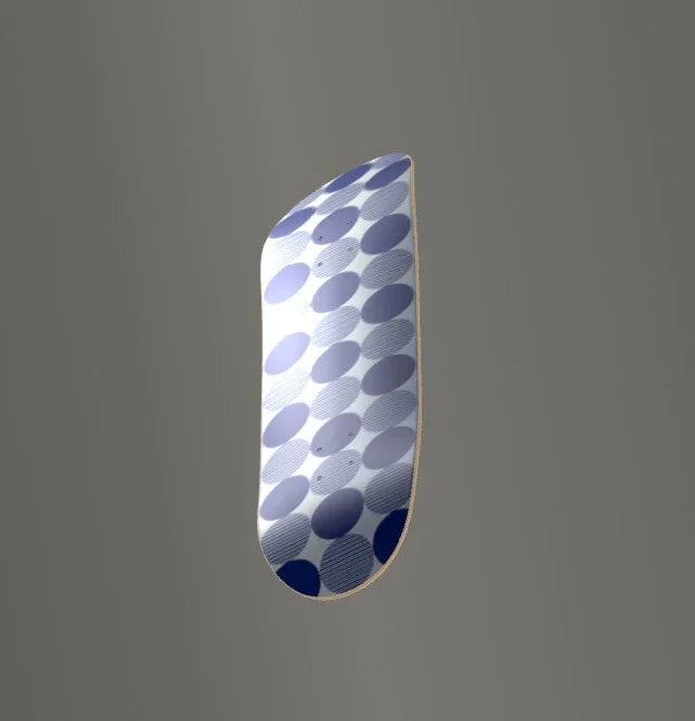 Geo Circles - Silver & Blue Skateboard Deck Skateboard Deck