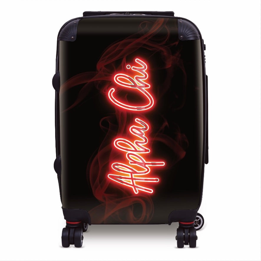 Alpha Chi Omega 20" Carry-on Suitcase Luggage - Neon | AXO Travel Gift