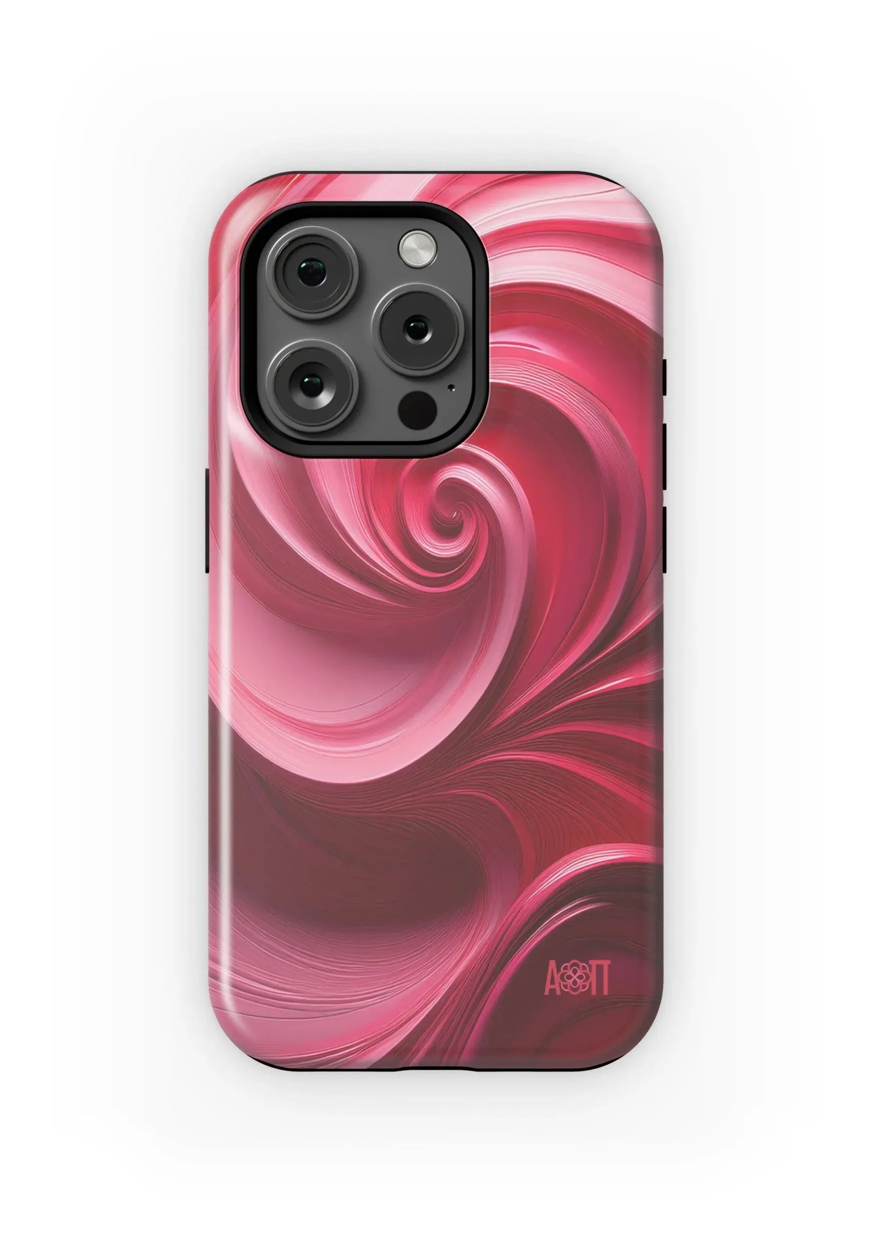 Alpha Omicron Pi iPhone 16, 15, 14 Mobile Phone Case - Swirl Matte Mobile Phone Cases