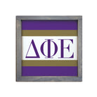 Delta Phi Epsilon 12x12 Wood Framed Sign - Stripes | DPHIE Gifts