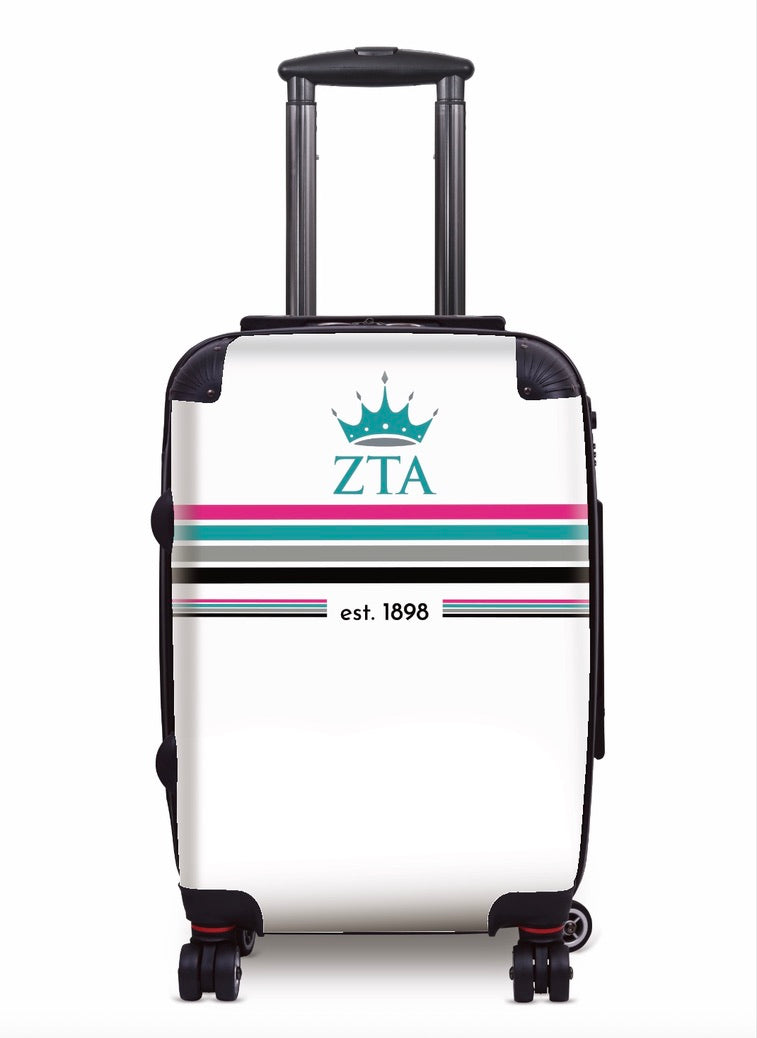 Zeta Tau Alpha Carry-on Luggage - Preppy Stripes Suitcases