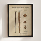 Baseball Bat US Patent Art Print | Sports-Themed Wall Art | Dorm Decor for Guys | Campus Greek Fit
