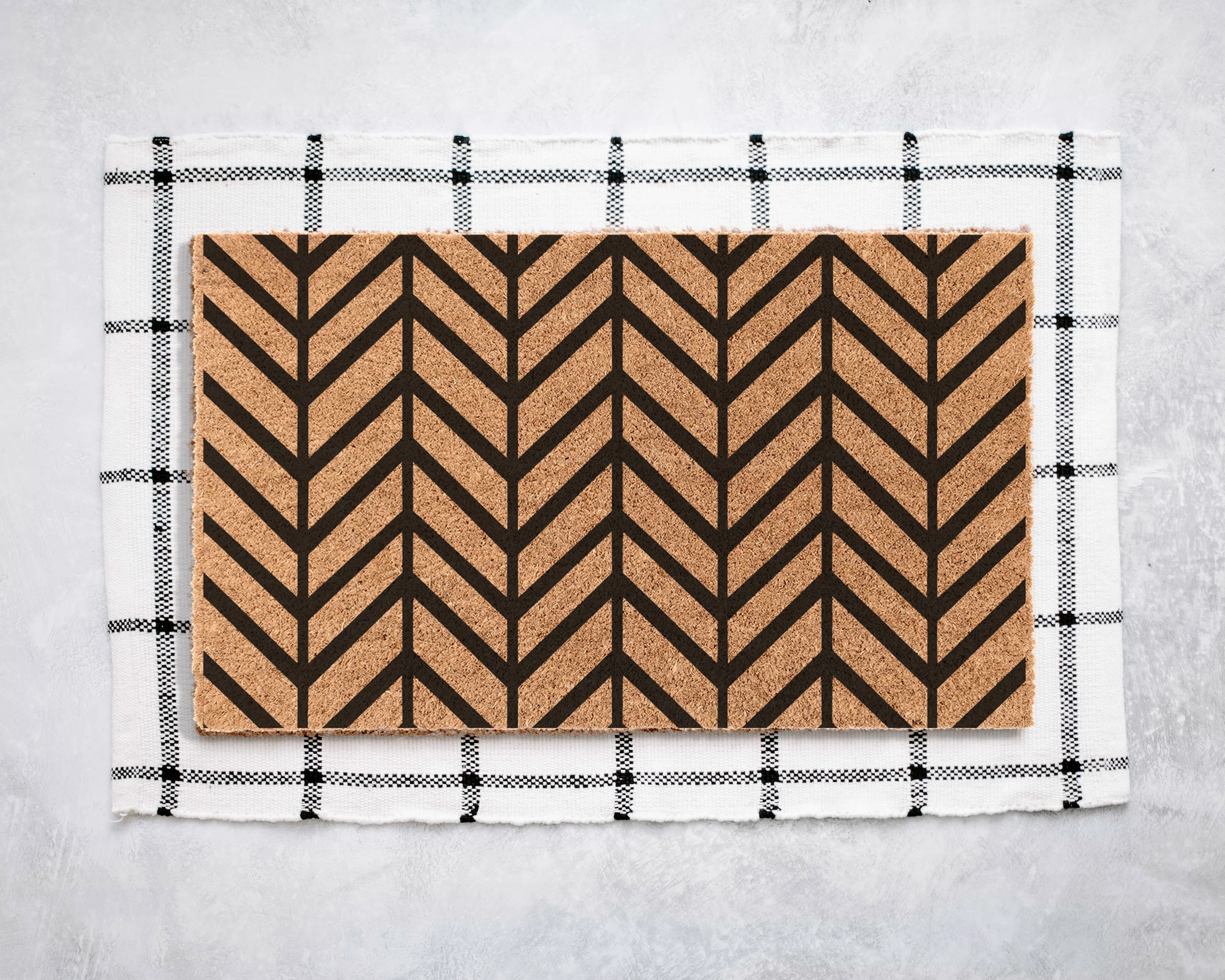 Chevron Coir Doormat Door Mats