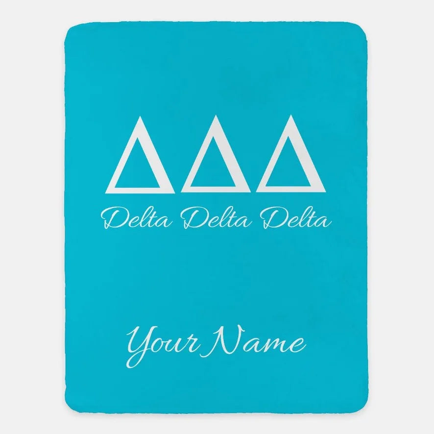 Personalized Delta Delta Delta Sherpa Blanket - Greek Letters 60x80