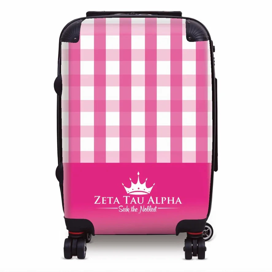 Zeta Tau Alpha Carry-on Luggage - Gingham Suitcases