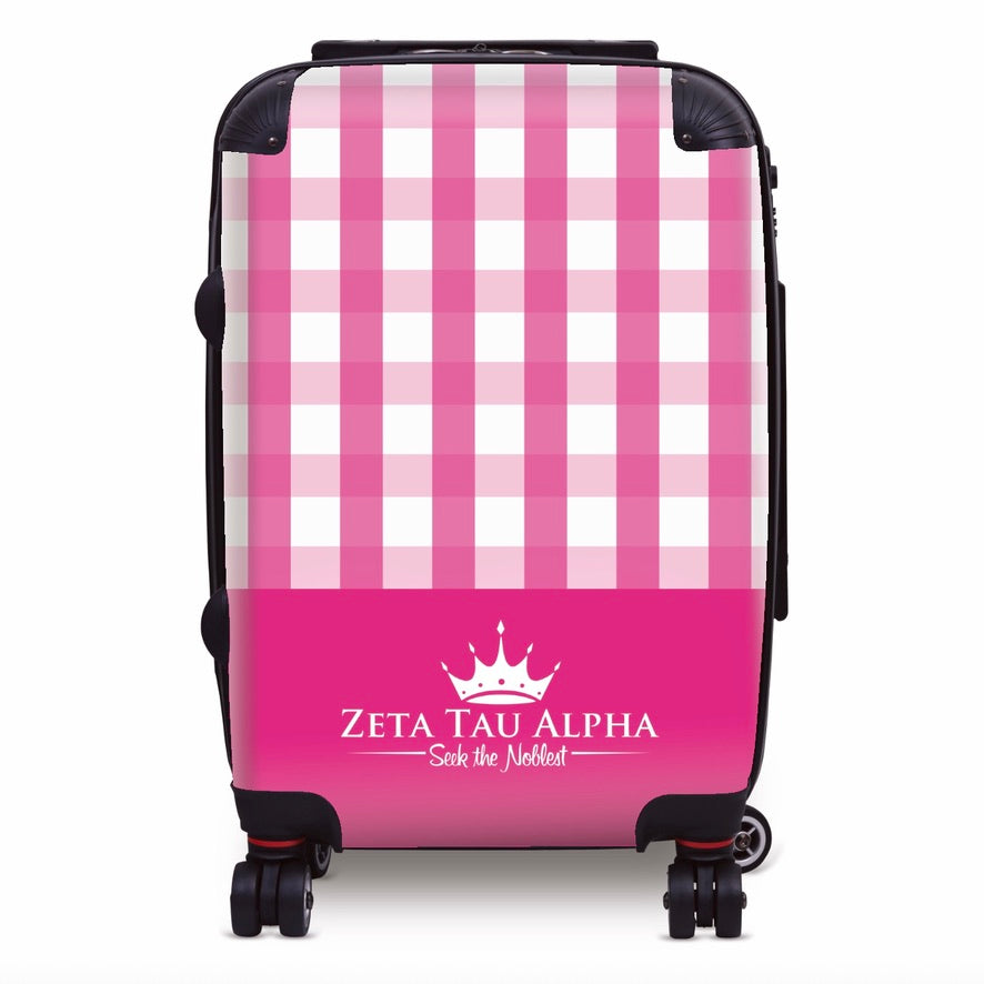 Zeta Tau Alpha Carry-on Luggage - Gingham Suitcases