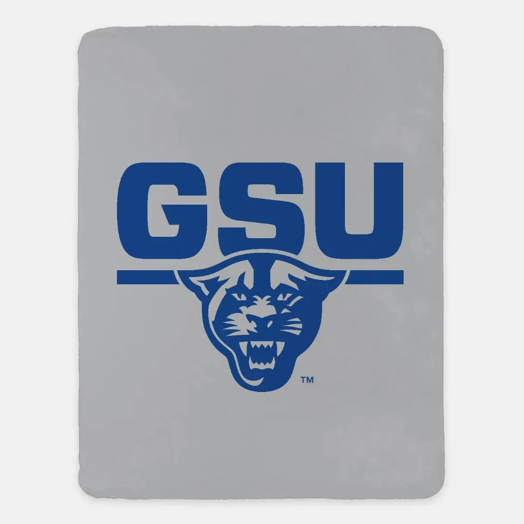 GSU XL 60x80 Gray Sherpa Throw Blanket Throw Blankets