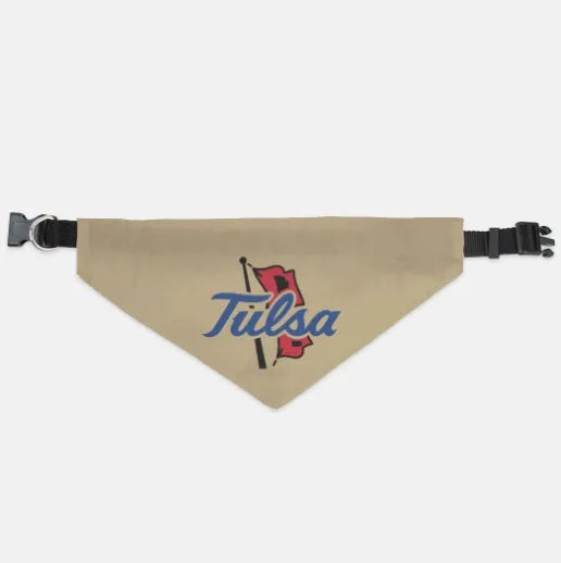 University of Tulsa Collar Pet Bandana - Gold Flag Large Pet Bandanas