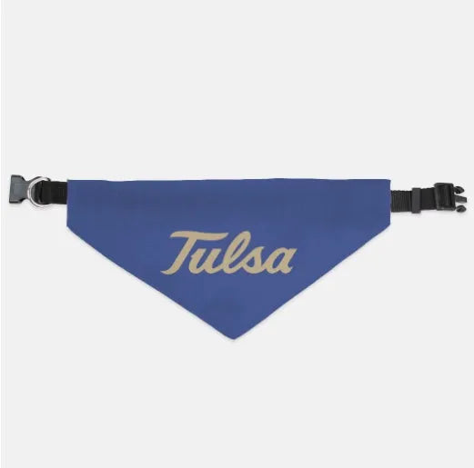 University of Tulsa Collar Pet Bandana - Blue Large Pet Bandanas