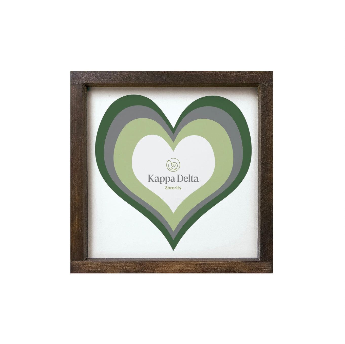 Kappa Delta 12x12 Heart Wood Framed Sign | Kaydee Gifts & Decor