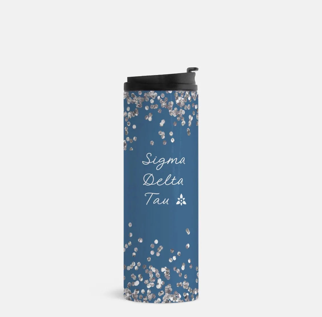 Sigma Delta Tau Thermal Tumbler 16 oz. Glitter| Sig Delt Travel Mug