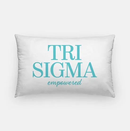 Tri Sigma Traditional Lumbar Throw Pillow Cover White Sea Blue Pillow Covers