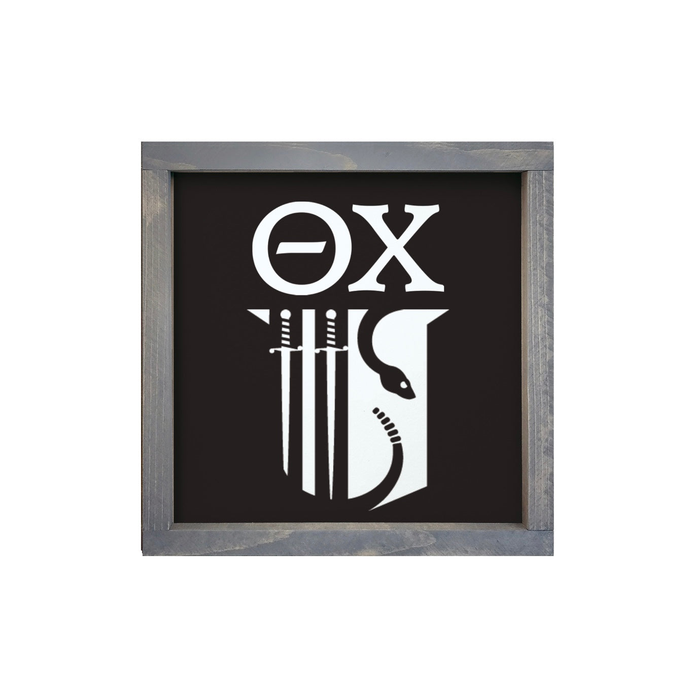 Theta Chi 12x12 Wood Framed Sign - Shield | Wall Art | Dorm Decor