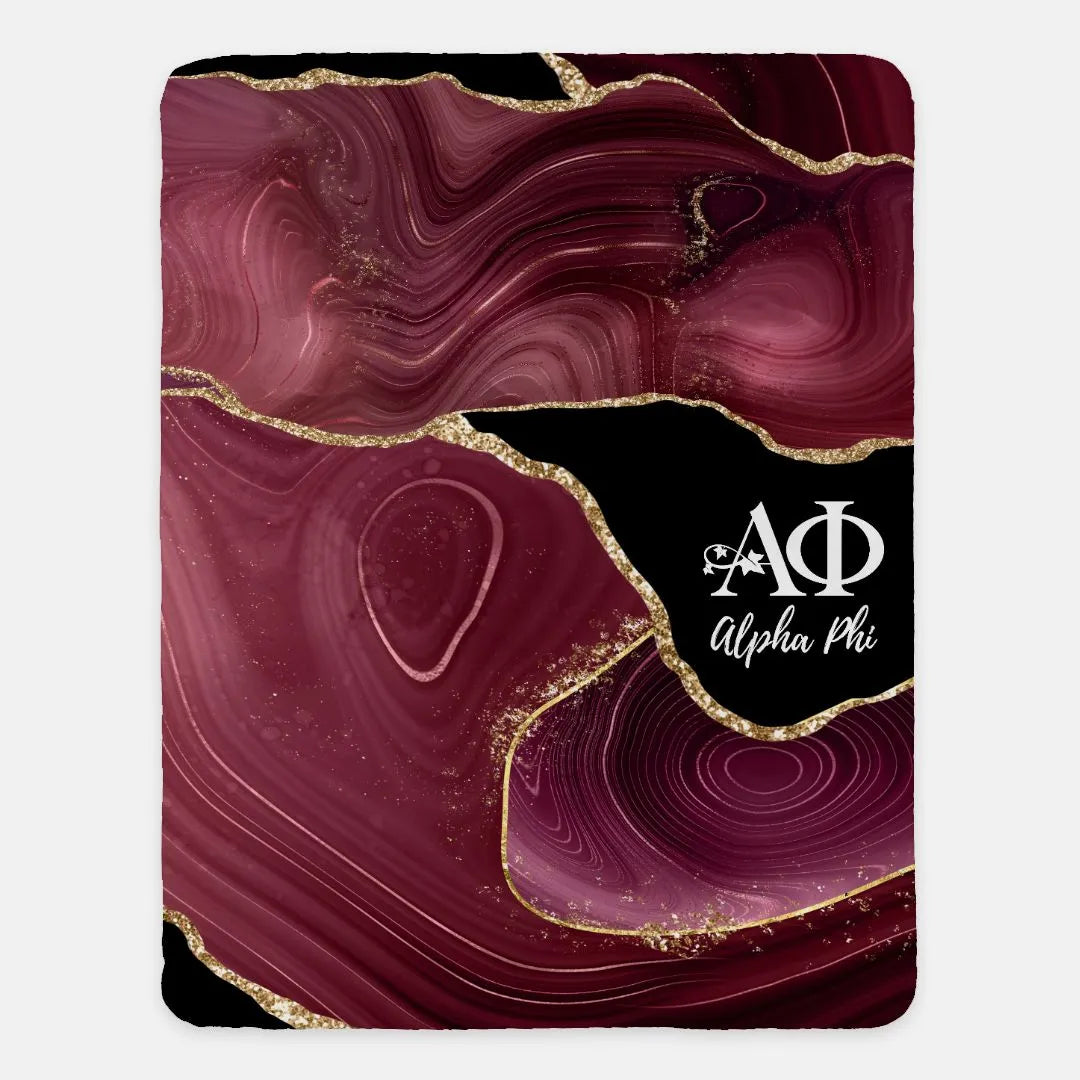 Alpha Phi Sherpa Blanket XL 60x80 Geode | Custom APhi Gifts | Decor