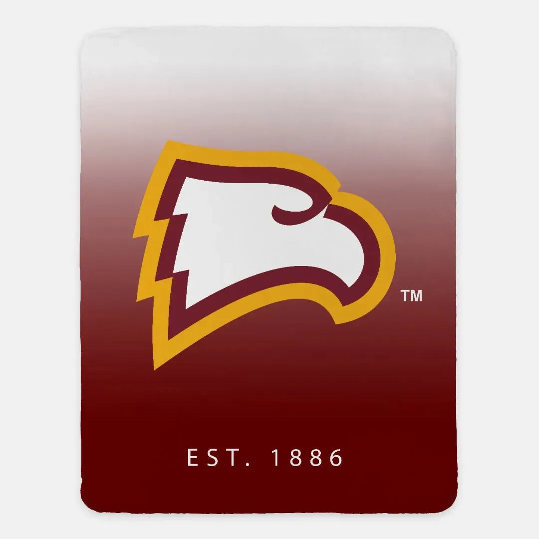 Winthrop University Sherpa Throw Blanket - Garnet Gradient Throw Blankets