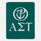 Alpha Sigma Tau Sherpa Blanket - Large Logo 60"x80" | Official Gifts | Custom Merchandise