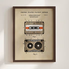 Cassette Tape Archival US Patent | Music Themed Dorm Decor | Wall Art