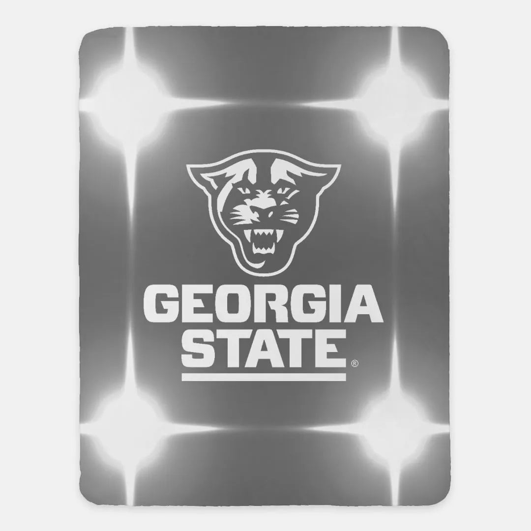 Georgia State Sherpa Blanket - Gray Flashing Lights 60"x80" | Decor