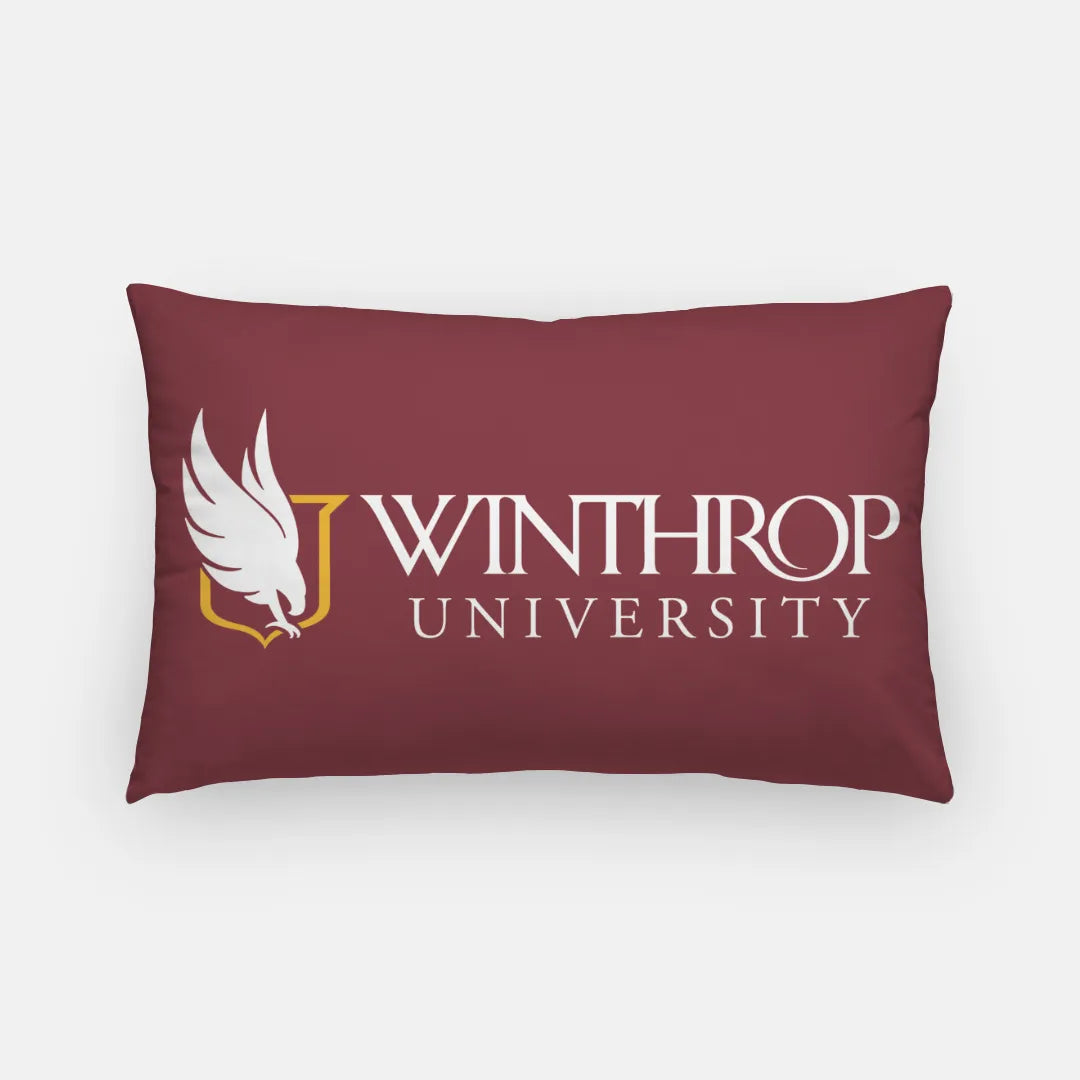 Winthrop Garnet Traditional Logo Lumbar Pillow Cover | Gifts and Decor | Festive Fit Home