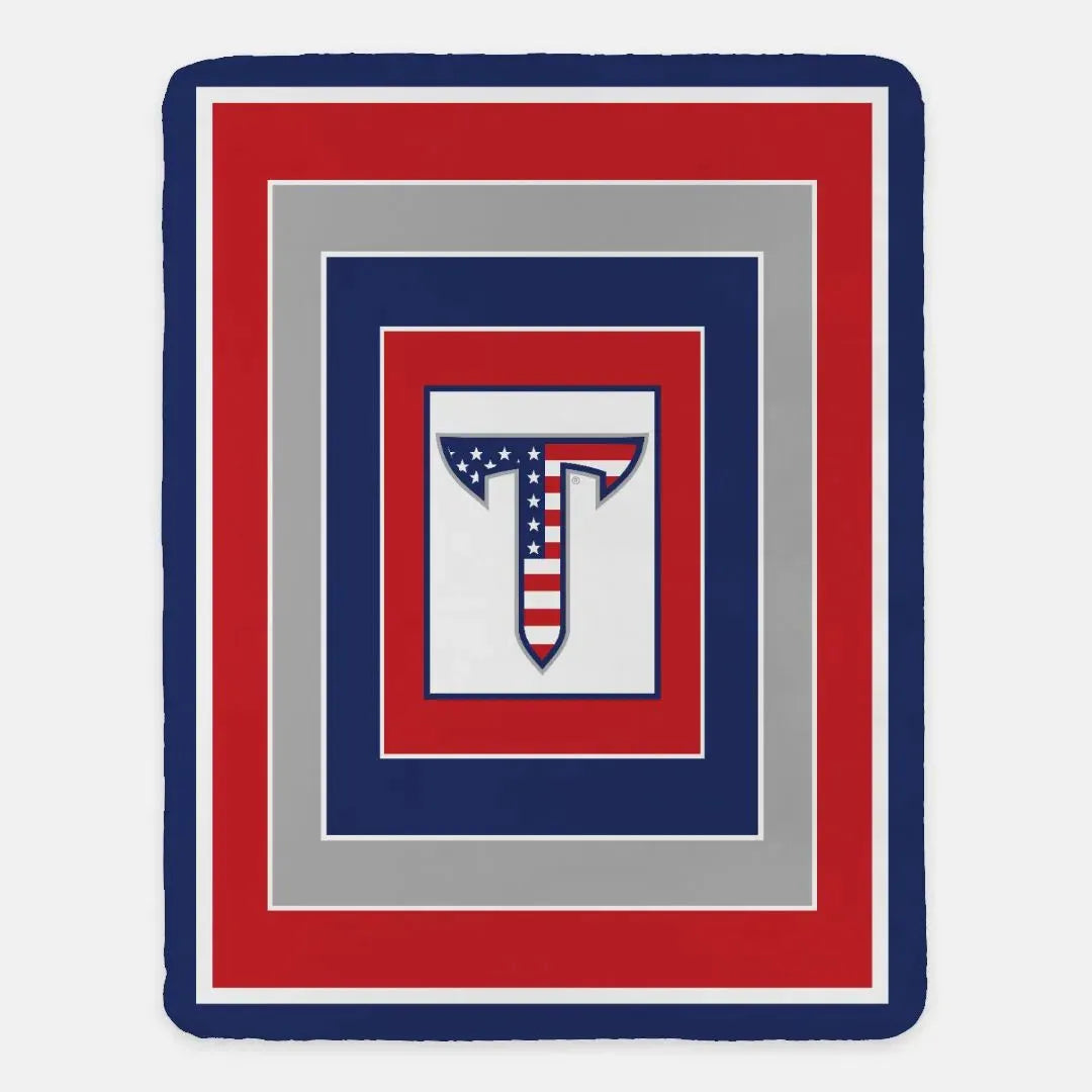 Troy University XL 60x80 Sherpa Throw Blanket American T Geo Throw Blankets