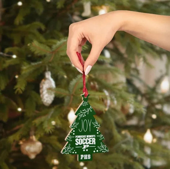 Pennridge Women's Soccer Magnetic Wood Christmas Tree Ornament Holiday Ornaments