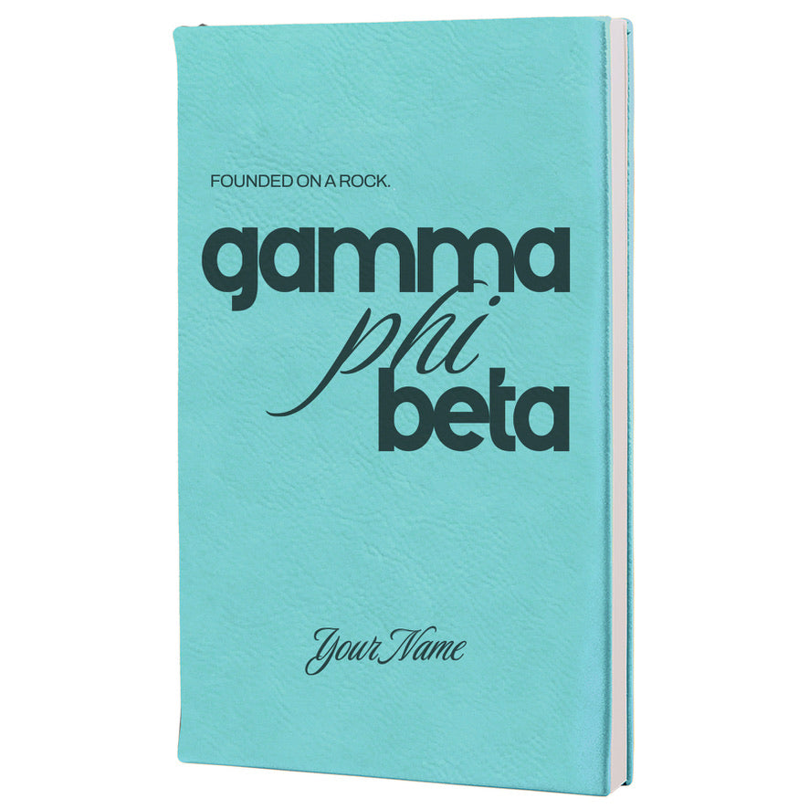 Gamma Phi Beta Personalized Leatherette Notebook Journal | GPhiB