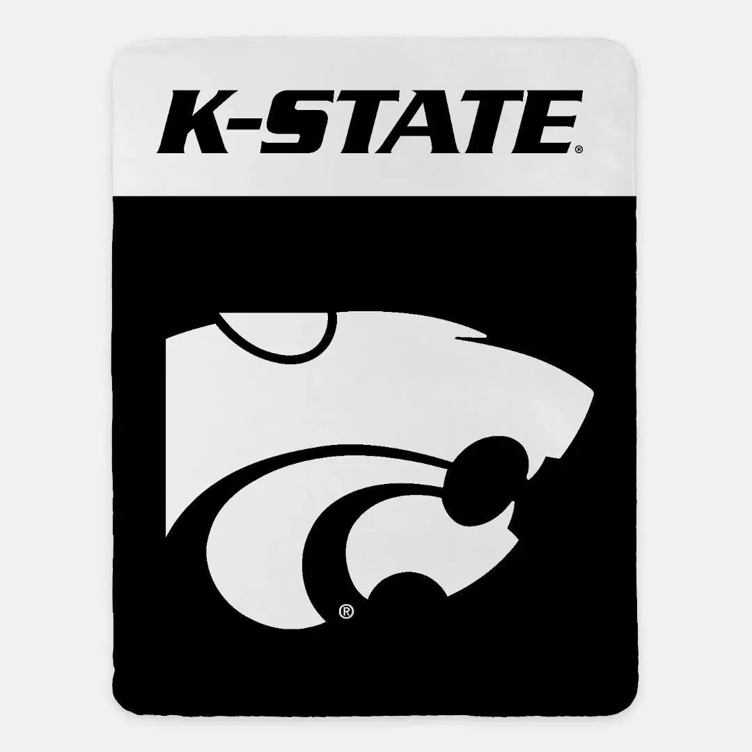 K-STATE XL 60x80 Blanket Black Powercat - Wide Band Throw Blankets