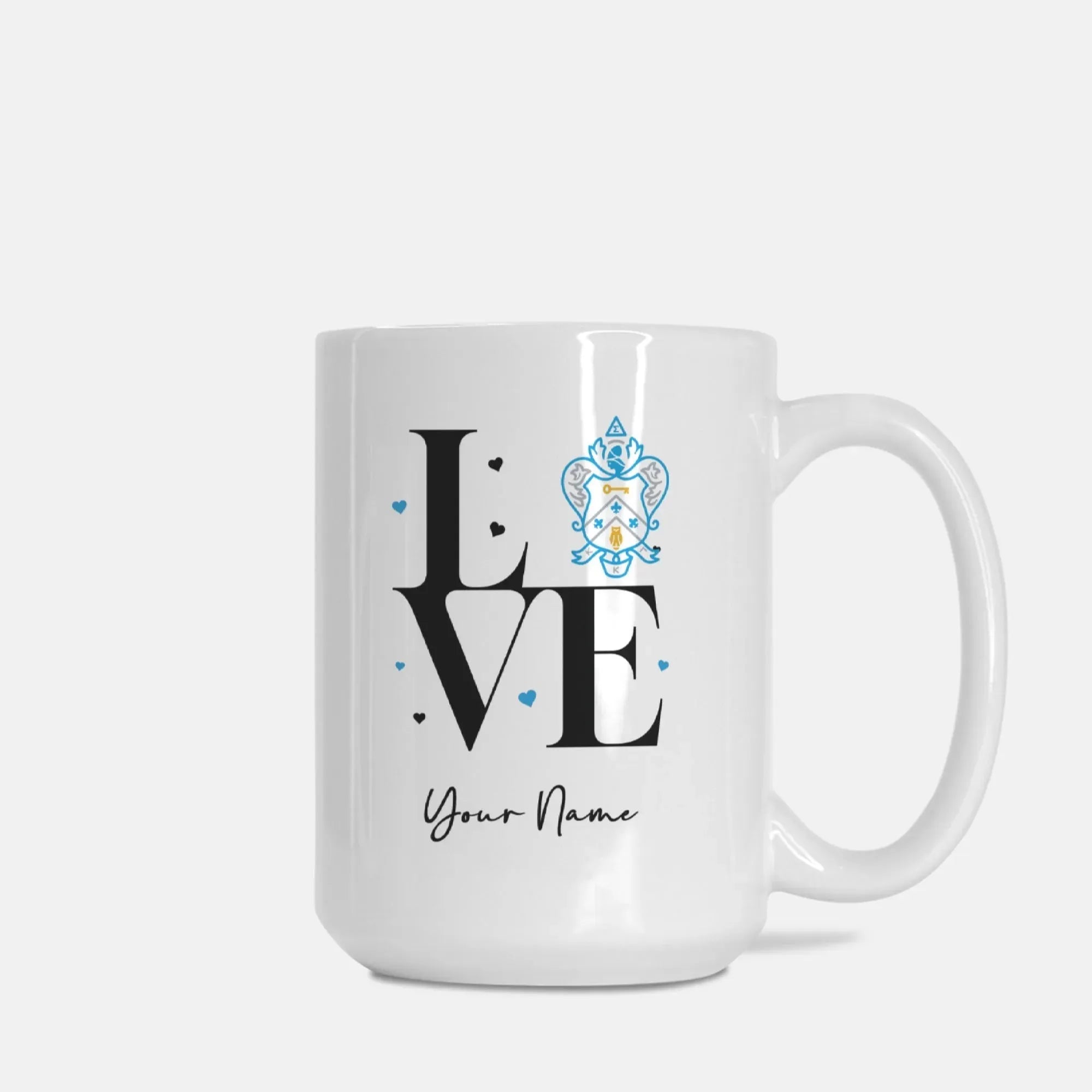 Kappa Kappa Gamma Personalized Mug Deluxe 15 oz. - LOVE Crest Drinkware
